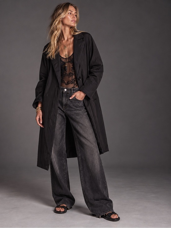 Bernardo Jackets & Blazers - Bernardo Black Lightweight Single-Button Long Trench Coat NWT